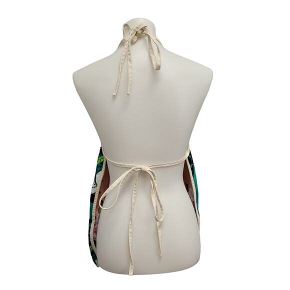 Local Design Made In Hawaii Womens Reversible Floral Craft Apron w Pockets - Picture 7 of 8
